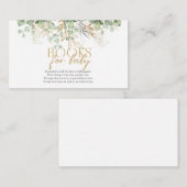 Bücher für Baby Eucalyptus Greenery Baby Shower Begleitkarte (Vorne/Hinten)
