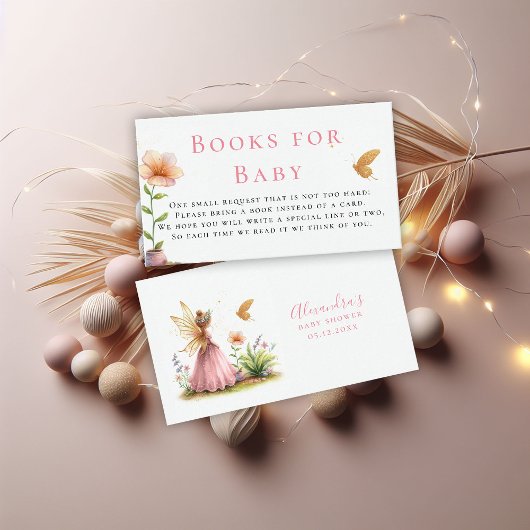 Bücher für Baby Fairy Princess Pink Girl Dusche Begleitkarte