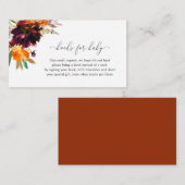 Bücher für Baby Fall Floral Rustic Baby Dusche Begleitkarte (Vorne/Hinten)