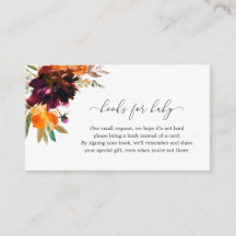 Bücher für Baby Fall Floral Rustic Baby Dusche