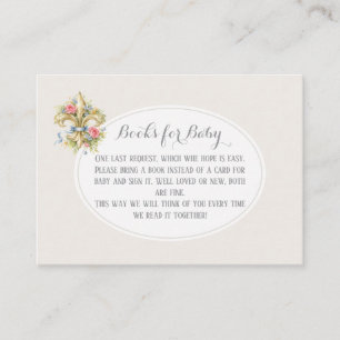 Bücher für Baby Fleur de Lys Baby Shower Einlage Begleitkarte