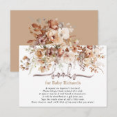 Bücher für Baby Floral Baby Dusche Begleitkarte (Vorne/Hinten)