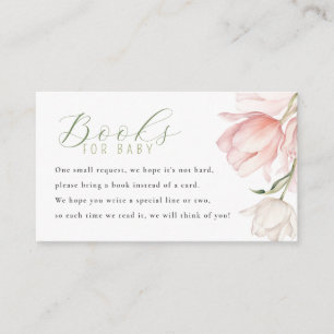 Bücher für Baby Floral Baby Shower  Begleitkarte