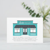 Bücher für Baby Gebäude Blue Baby Dusche Begleitkarte (Stehend Vorderseite)