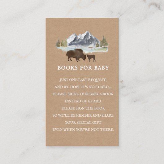 Bücher für Baby Gedicht Cardstock Buffalo Babydusc Begleitkarte (Vorderseite)