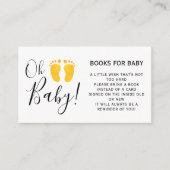 Bücher für Baby-Gelb-Feet-Babydusche Begleitkarte (Vorderseite)