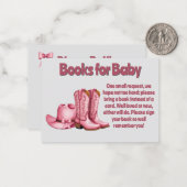Bücher für Baby Girl and Diaper Raffle Cowboy Styl Mitteilungskarte (Vorderseite/Rückseite Beispiel)