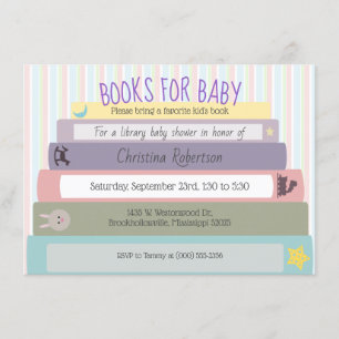 Bücher für Baby Girl Babydusche Einladung