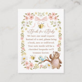 Bücher für Baby Girl-geputzten Blumenwaldbär Begleitkarte (Vorderseite)