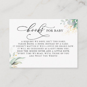 Bücher für Baby Gold Green Request Card Begleitkarte