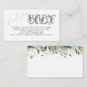 Bücher für Baby Gold Greenery Baby Shower Begleitkarte (Vorne/Hinten)