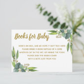 Bücher für Baby Green Gold Baby Shower Insert (Stehend Vorderseite)