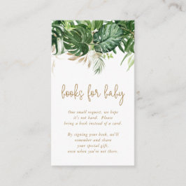 Bücher für Baby Greenery Gold Tropical Baby Shower Begleitkarte