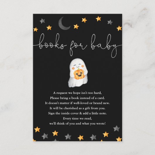 Bücher für Baby Halloween-Babydusche Begleitkarte (Vorderseite)