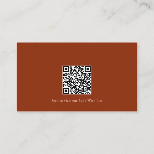 Bücher für Baby Hello Baby Dusche QR Code Copper Begleitkarte (Rückseite)