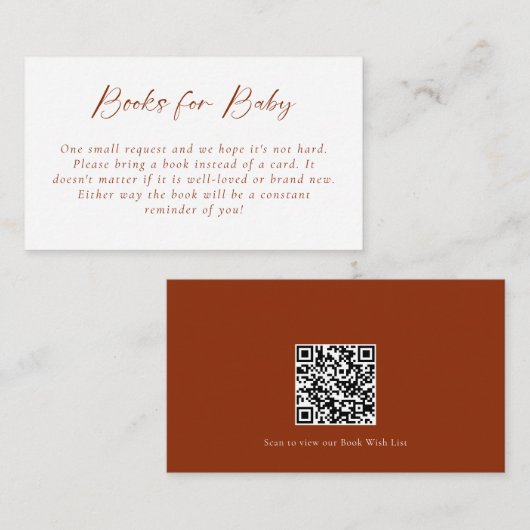 Bücher für Baby Hello Baby Dusche QR Code Copper Begleitkarte (Vorne/Hinten)