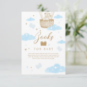 Bücher für Baby Hot Air Ballon Teddy Bear Blue Begleitkarte (Stehend Vorderseite)