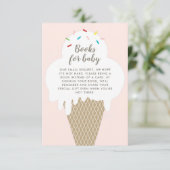 Bücher für Baby Ice Cream Pink Baby Dusche Einladung (Stehend Vorderseite)