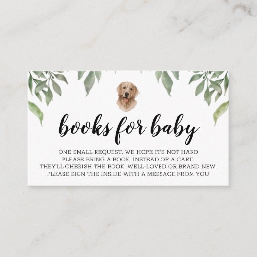 Bücher für Baby Labrador Retriever Watercolor Boho Begleitkarte (Vorderseite)