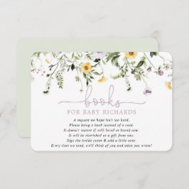 Bücher für Baby-Lavendel-Gelb-Frühling Blume Begleitkarte