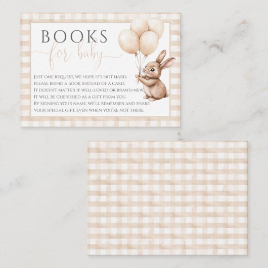 Bücher für Baby Little Bunny Balloons Babydusche Begleitkarte (Vorne/Hinten)