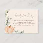 Bücher für Baby Little Pumpkin Baby Shower Begleitkarte (Vorderseite)