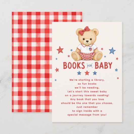 Bücher für Baby Mädchen Karte (Vorne/Hinten)