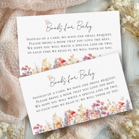 Bücher für Baby! Moderne Wildblume Babydusche Begleitkarte