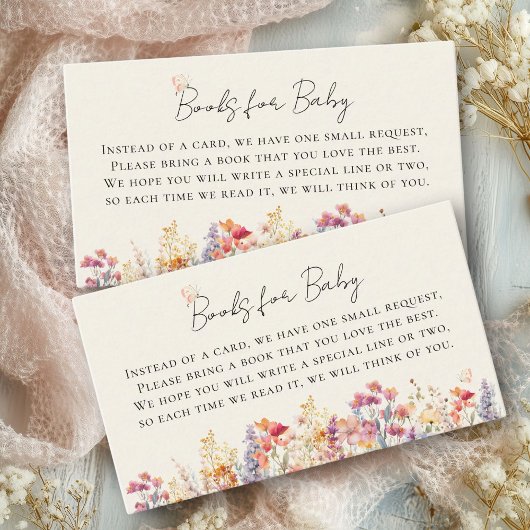 Bücher für Baby! Moderne Wildblume Babydusche Begleitkarte