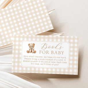 Bücher für Baby neutraler Teddy Bär Gingham Begleitkarte