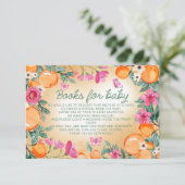 Bücher für Baby Orange Pink Blume Kleine Süsse Begleitkarte (Stehend Vorderseite)