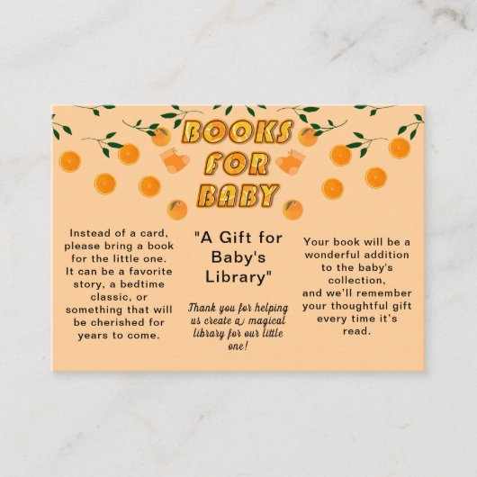 Bücher für Baby Orange You Ready Citrus Baby Dusch Begleitkarte (Vorderseite)