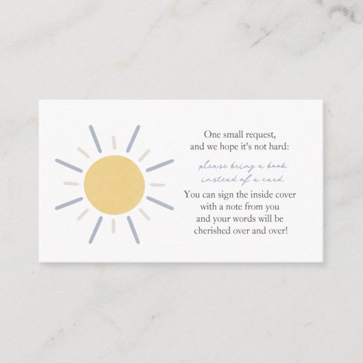 Bücher für Baby Pastel Blue Sunshine Eintrittskart Begleitkarte (Vorderseite)