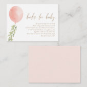 Bücher für Baby Pink Balloon Eucalyptus Foliage Begleitkarte (Vorne/Hinten)