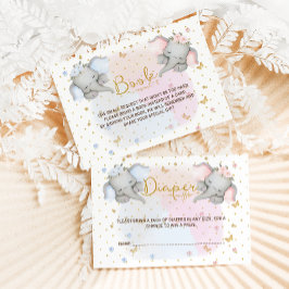 Bücher für Baby Pink Blue Floral Elephant Begleitkarte