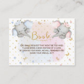 Bücher für Baby Pink Blue Floral Elephant Begleitkarte (Vorderseite)