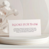 Bücher für Baby Pink Bow Babydusche Buchanfrage Begleitkarte