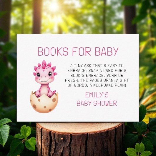 Bücher für Baby Pink Dinosaur Wasserfarbdusche Begleitkarte