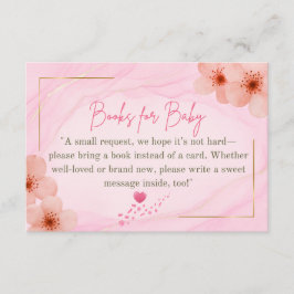 Bücher für Baby Pink Floral Einschließkarte Begleitkarte