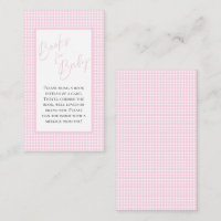 Bücher für Baby Pink Gingham Einschließungskarte