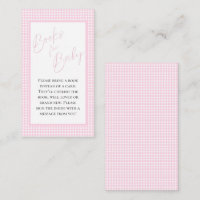 Bücher für Baby Pink Gingham Einschließungskarte