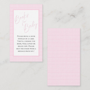 Bücher für Baby Pink Gingham Einschließungskarte Begleitkarte