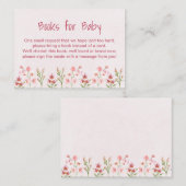 Bücher für Baby Pink Wildblume Garden Baby Dusche Begleitkarte (Vorne/Hinten)