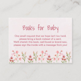 Bücher für Baby Pink Wildblume Garden Baby Dusche Begleitkarte