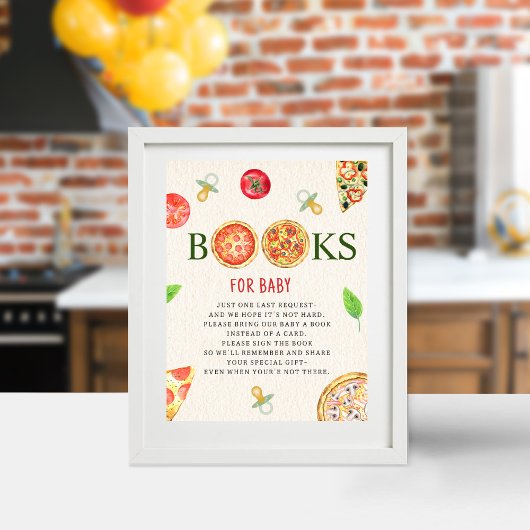 Bücher für Baby Pizza & Schnullers Babydusche Poster