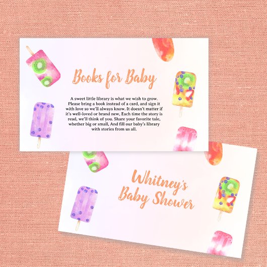 Bücher für Baby Popsiary Watercolor Babydusche Begleitkarte