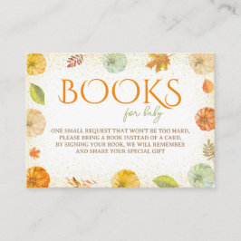 Bücher für Baby Pumpkin Fall Babydusche Begleitkarte