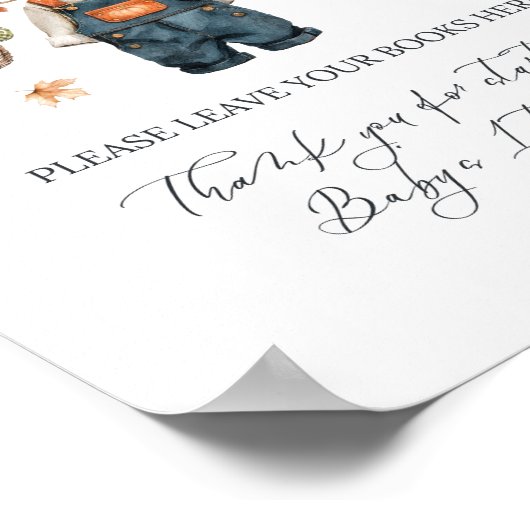 Bücher für Baby Pumpkin Rustic Fall Baby Dusche Poster (Ecke)