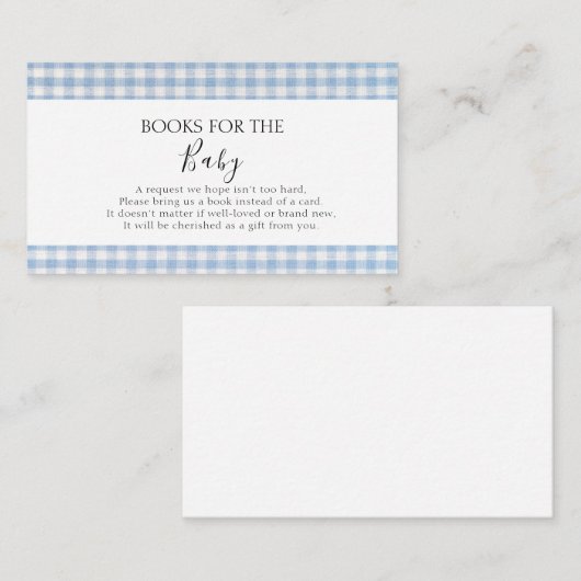 Bücher für Baby Q Baby Dusche Barbecue Boy Blue Begleitkarte (Vorne/Hinten)