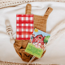 Bücher für Baby Red Green Farm Animals Baby-Dusche Begleitkarte